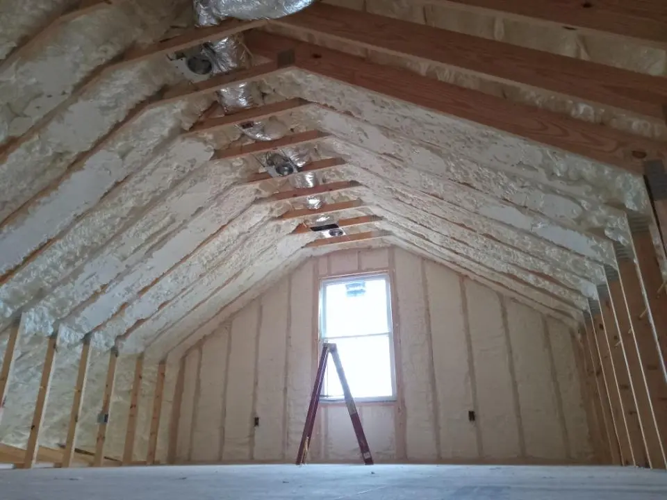 Spray foam roofing application for Crawl Space Insulation project in Blooming Grove